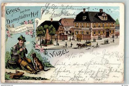 61118 W6368 Bad Vilbel 1901 Lithographie Gsthaus Darmstädter Hof Ferdina... - 13621098