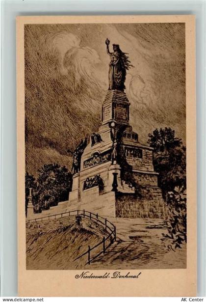 65385 W6220 Niederwald , Jagdschloß Künstlerkarte Niederwald-Denkmal - 11019533