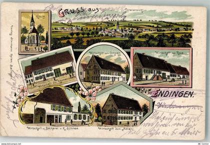 72336 W7460 Endingen , Württ Gebrauchsspuren Lithographie Gasthaus-Bäcke... - 13653684