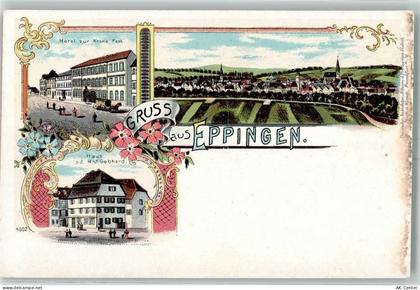 75031 W7519 Eppingen Lithographie Hotel Zur Krone Post Haus ad. Hch. Geb... - 13600229