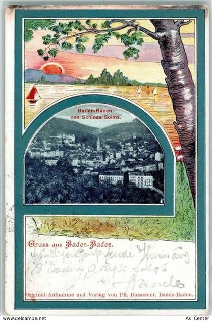 76530 W7570 Baden-Baden 1900 - Baden-Baden von Schloss Solms Sonnenunter... - 13139184