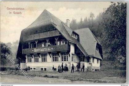 77793 W7625 Gutach Schwarzwaldbahn 1910 - Gemeindehaus Bahnpost Konstanz... - 51764832