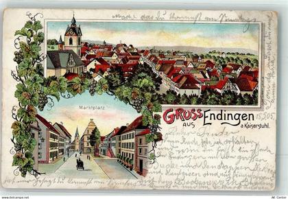 79346 W7833 Endingen am Kaiserstuhl 1905 - Marktplatz Weintrauben - 13625280