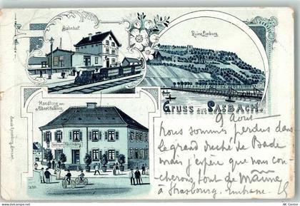 79361 W7831 Sasbach , Kaiserstuhl 1904 Lithographie Bahnhof Eisenbahn Da... - 13616972