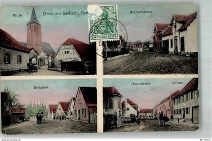 79361 W7831 Sasbach , Kaiserstuhl 1910 - Reingasse Hauptstrasse Rathaus ... - 13667566