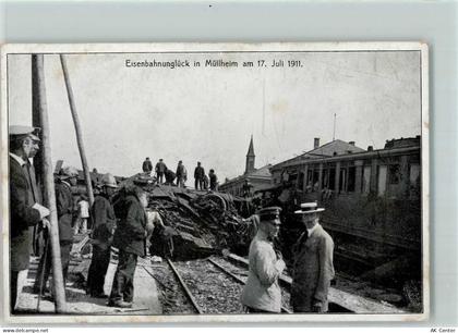 79379 W7840 Müllheim , Baden - Eisenbahnunglück 17. Juli 1911 - 13605031