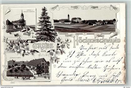79862 W7821 Höchenschwand 1899 Lithographie Kirche Kriegerdenkmal Strohh... - 13614209