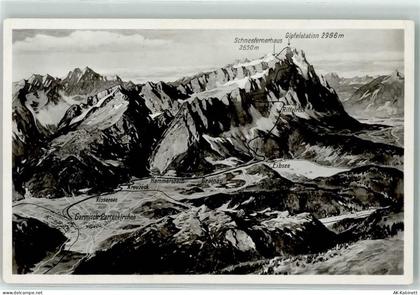 82467 W8100 Garmisch-Partenkirchen Relief AK Vogelschau - 39305952