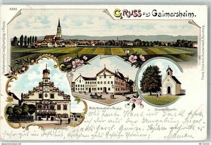 85080 W8074 Gaimersheim 1900 Lithographie Rathaus Mohrbrauerei Rupp Gnad... - 13613142
