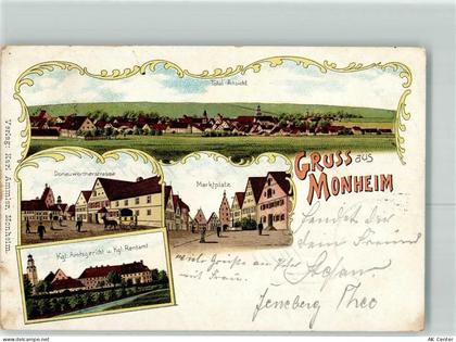86653 W8855 Monheim , Schwab 1903 Lithographie Donauwörtherstraße Marktp... - 13616537