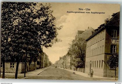 89231 W7910 Neu-Ulm 1913 - Augsburgerstraße Augsburgertor Fahrradfahrer... - 13656223