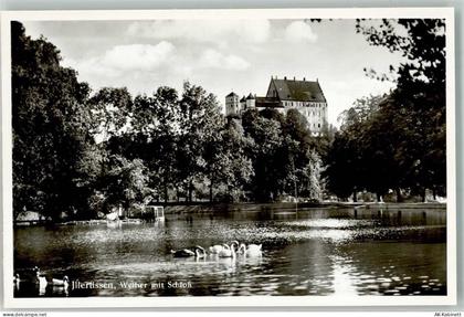 89257 W7918 Illertissen Foto AK Weiher mit Schloss Schwäne - 39859698