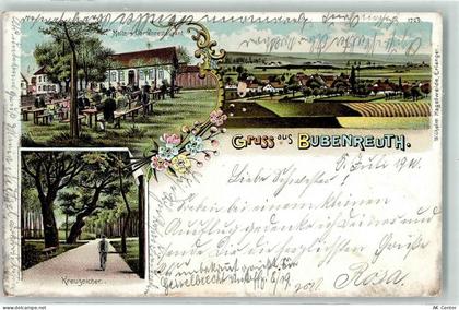 91088 W8526 Bubenreuth 1900 Lithographie Malters Gasthaus Kreuzeicher - 13606196