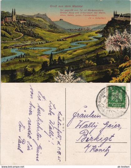 Ansichtskarte .Deutschland Maintal - Künstlerkarte 1925