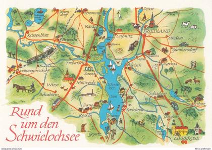 Rund Um Den Schwieloschsee Friedland Lieberose German Karte Map Postcard