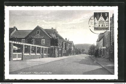 AK Overath, Hauptstrasse mit Hotel Jägerhof