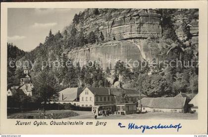 Oybin Sachsen Bushaltestelle am Berg Oybin