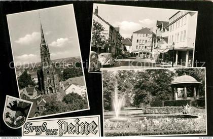 Peine Kirche Strassenpartie Park Fontaine