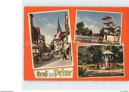 Peine Strassenpartie Schwimmbad Sprungturm Park Fontaene