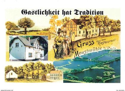 Peitz Restaurant Maustmuehle Zeichnung Luftaufnahme