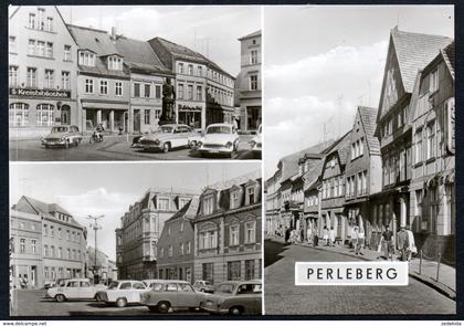 5135 - alte MBK Ansichtskarte  - Perleberg - PKW - Wartburg Trabant - Auto Kennzeichen