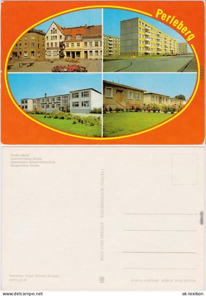 Perleberg   Markt, Heinrich-Heine-Straße,  Oberschule, Dergenthiner Straße 1985