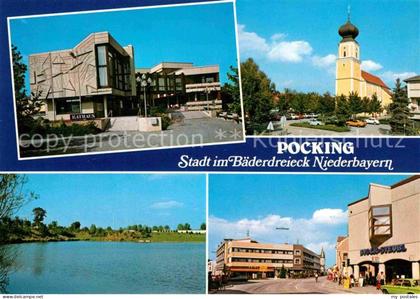 Pocking Kirche Rathaus See Stadtansicht