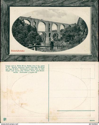 Ansichtskarte Jocketa-Pöhl Elstertalbrücke 1910 Passepartout