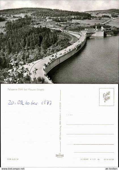 Ansichtskarte Pöhl Talsperre Pöhl 1977