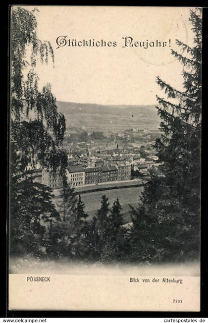 AK Pössneck, Blick von der Altenburg