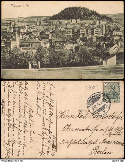 Ansichtskarte Pößneck Stadtpartie 1910