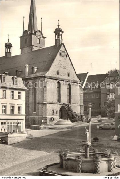 Poessneck Stadtkirche Marktbrunnen