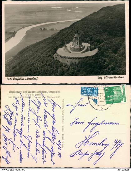 Ansichtskarte Porta Westfalica Luftbild Porta Westfalica 1955