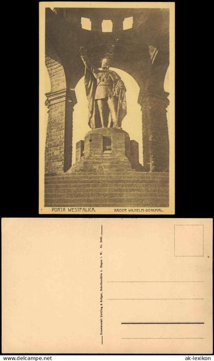 Porta Westfalica Kaiser-Wilhelm-Denkmal - Porta Westfalica nahaufnahme 1915