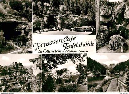 Pottenstein Oberfranken Terrassen-Cafe Teufelshoehle
