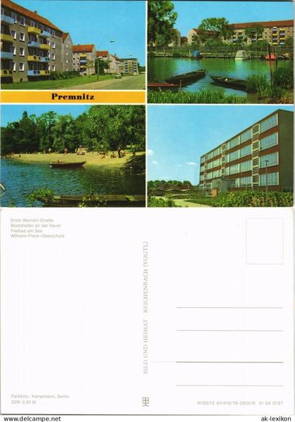 Premnitz Erich-Weinert-Straße, Bootshafen Havel Wilhelm-Pieck-Oberschule 1977