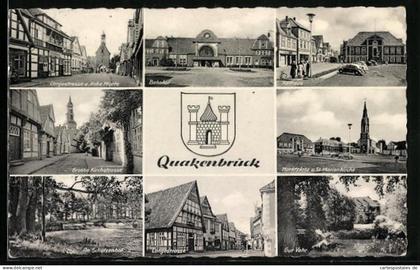 AK Quakenbrück, Bahnhof, Rathaus, Wappen