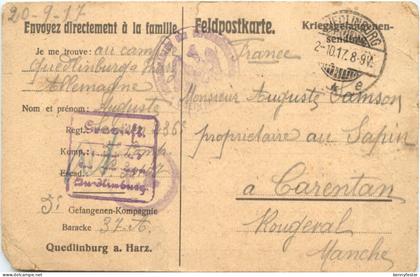 Quedlinburg - Kriegsgefangnen Feldpost