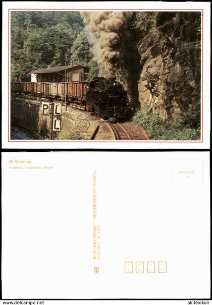 Ansichtskarte Rabenau Dampflokomotive am Bahnhof Rabenau 1989