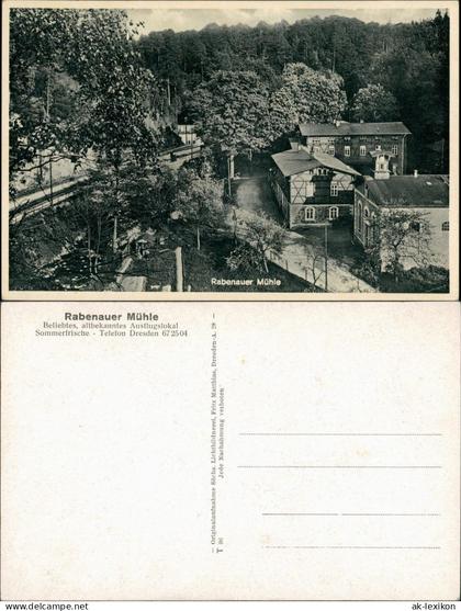 Ansichtskarte Rabenau Rabenauer Mühle 1932