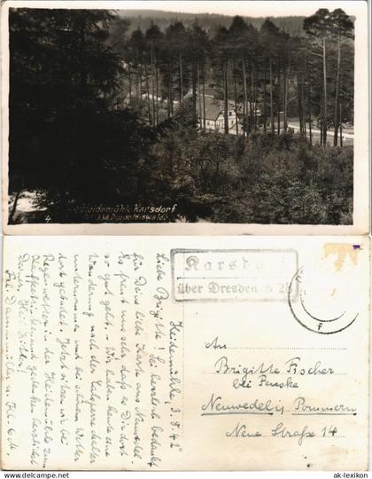 Karsdorf Wendisch-Carsdorf)-Rabenau Heidemühle 1842  Landpoststempel ü. Dresden