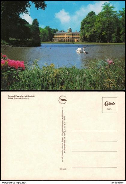 Ansichtskarte Rastatt Schloß Favorite bei Rastatt 1988