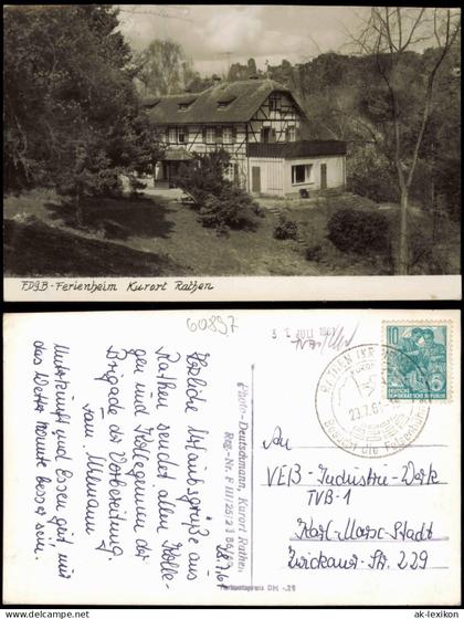 Ansichtskarte Rathen FDGB-Ferienheim Kurort Rathen 1961