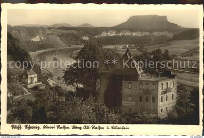 Rathen Saechsische Schweiz Burg Alt Rathen und Lilienstein