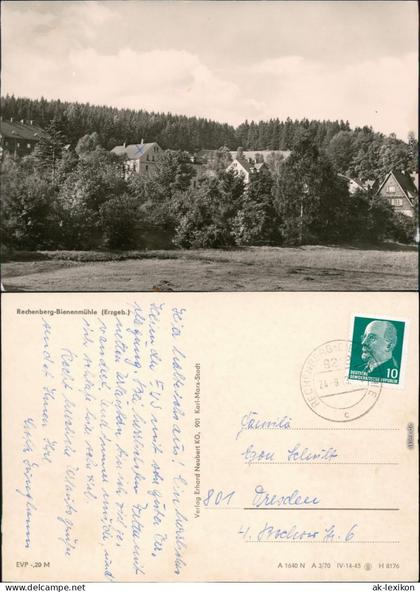 Ansichtskarte Rechenberg-Bienenmühle Häuseransicht 1970