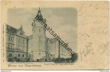 Regensburg - Thurn und Taxis Palais - Verlag Jakob Fränkel Regensburg - gel. 1900