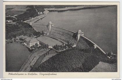 (25430) AK Möhnesee, Möhnetalsperre, Luftbild, nach 1945