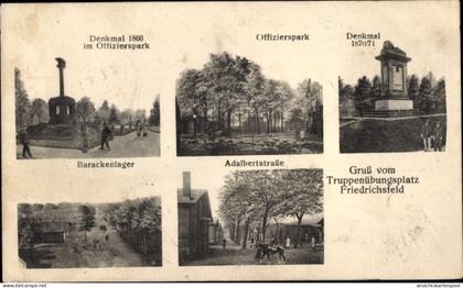 CPA Friedrichsfeld Voerde am Niederrhein, Truppenübungsplatz, Barackenlager, Denkmal