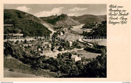 Nideggen Eifel Blick vom Burgberg ins Rurtal Zerkall Brueck