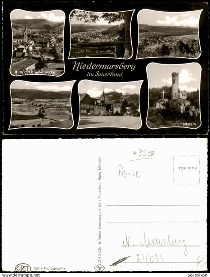 Niedermarsberg-Marsberg Mehrbildkarte mit diversen Ortsansichten 1960